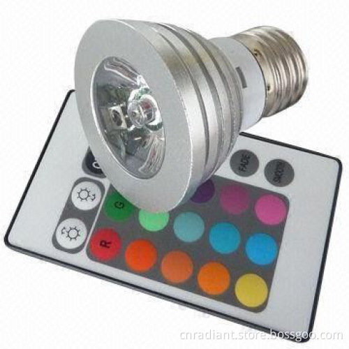 3W MR16 LED mood lamp, 16-colors, IR remote controlled 4-7m distance